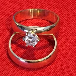 1/2 Carat Solitaire Diamond Engagement Ring Set